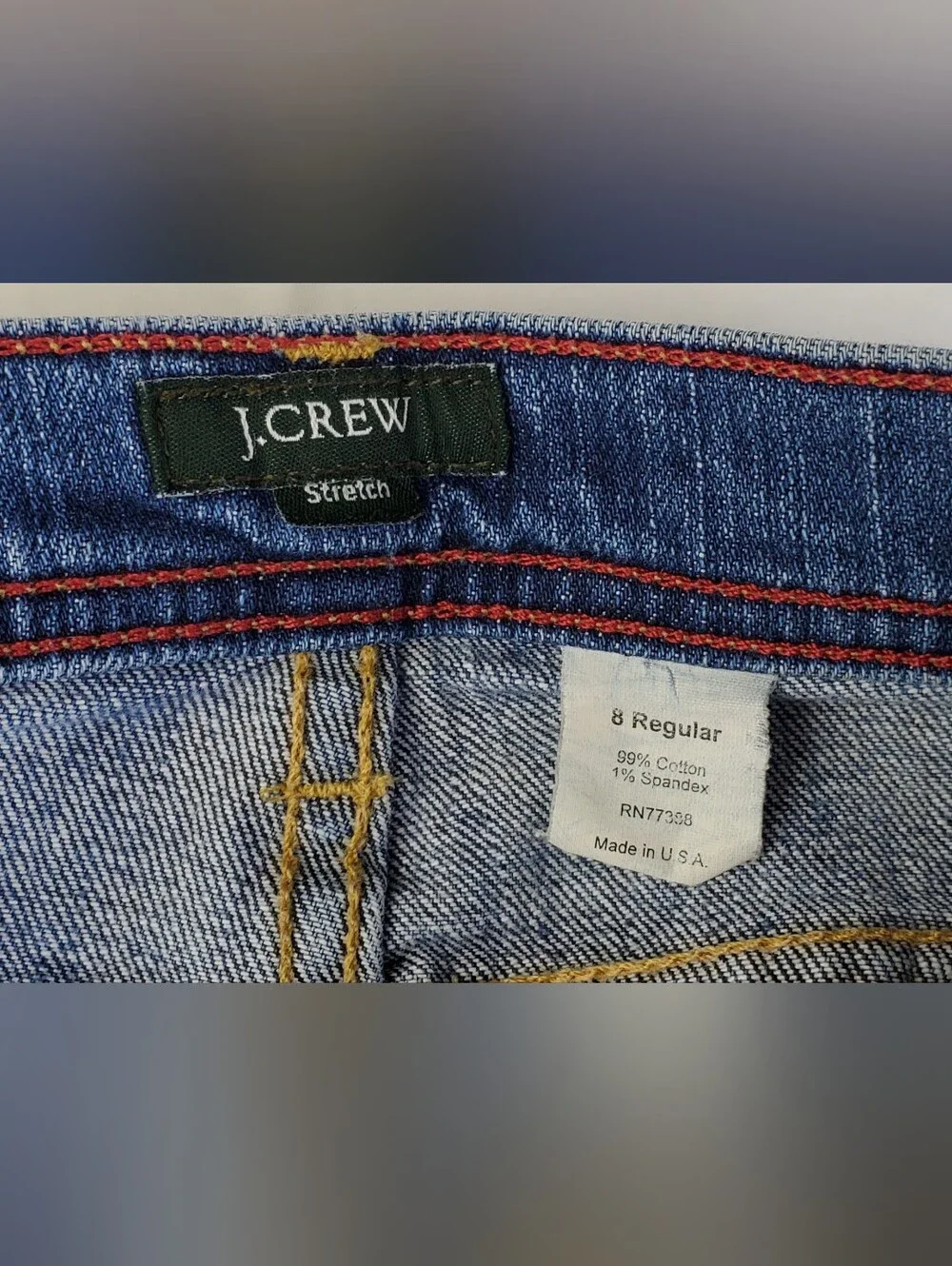 JCrew VTG Y2K Womens Distressed Stretch Boot Cut Jeans USA Made - Size 8 - GUC